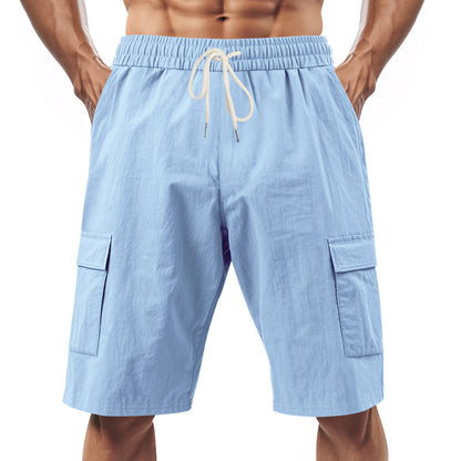 Cargo-Shorts Herren Elastischer Bund Seitentaschen