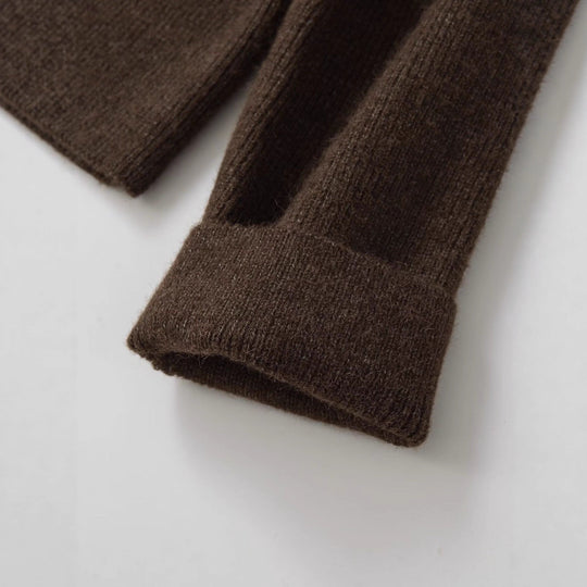 Damen kuschelige Strickjacke mit praktischen Taschen und modernem Reverskragen Fudus