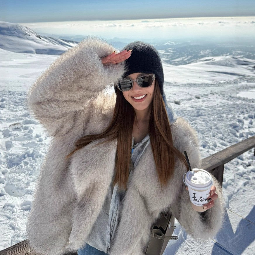 Damen kuscheliger Fellmantel Fudus