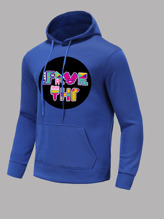 Damen modischer Kapuzenpullover mit auffälligem Grafikdesign und bequemen Kängurutaschen Fudus