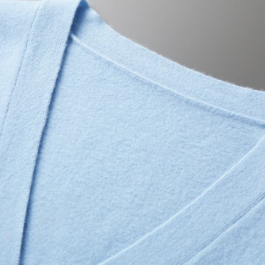 Fudus | Cashmere Strickjacke V-ausschnitt Knopfverschluss Weicher Leichter Strick