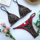 Damen Bikini-Set - Gepolsterter BH im Leopardenmuster