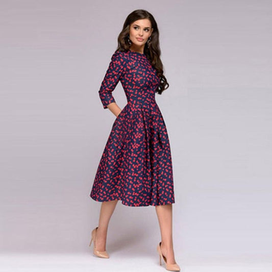 Fudus | Elegantes Kleid Mit Rotem Punkteprint