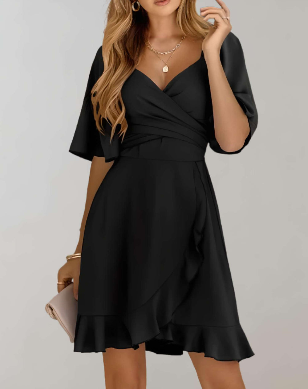 Minikleid Gut Sitzend Rüschen Lagendesign