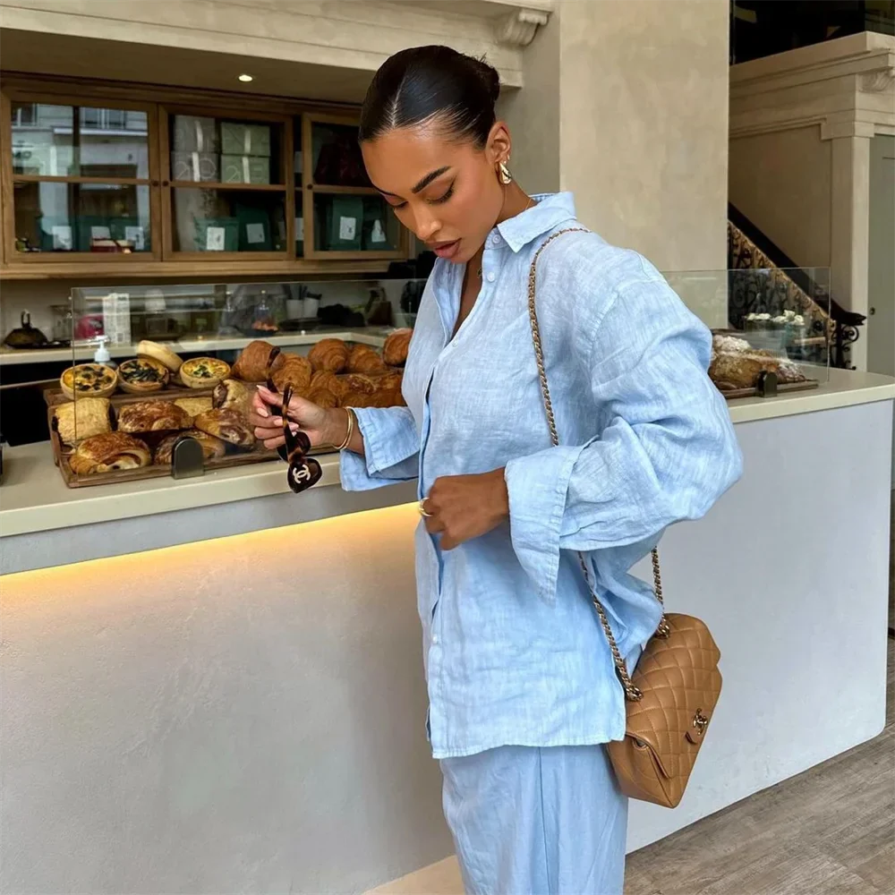 Damen Oversized Langarm Blusen