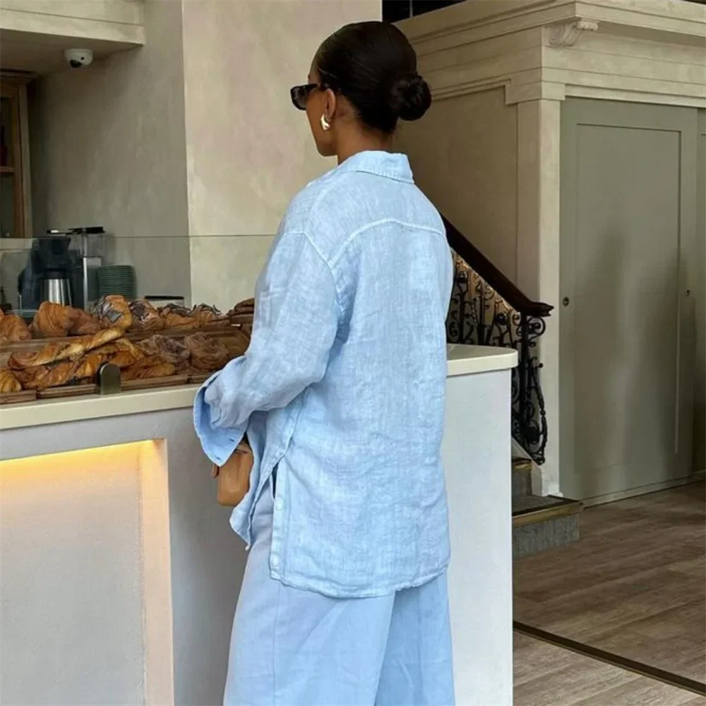 Damen Oversized Langarm Blusen