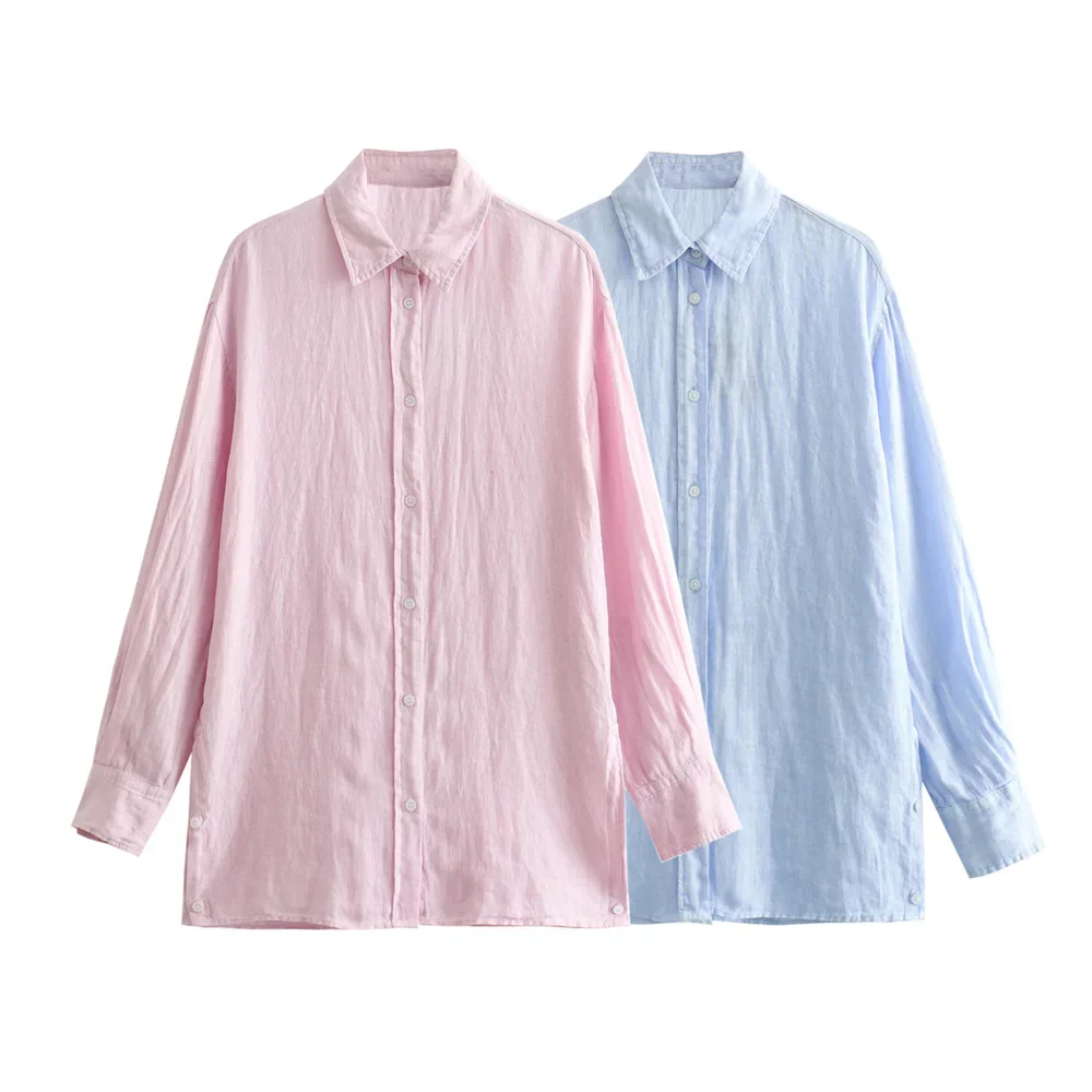 Damen Oversized Langarm Blusen