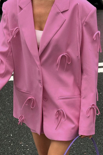 Damen Bogen-Eingelassener Blazer