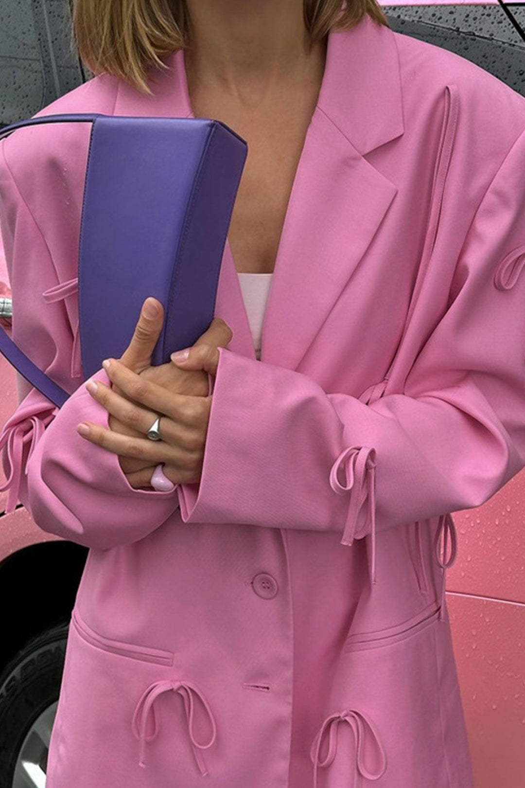 Damen Bogen-Eingelassener Blazer