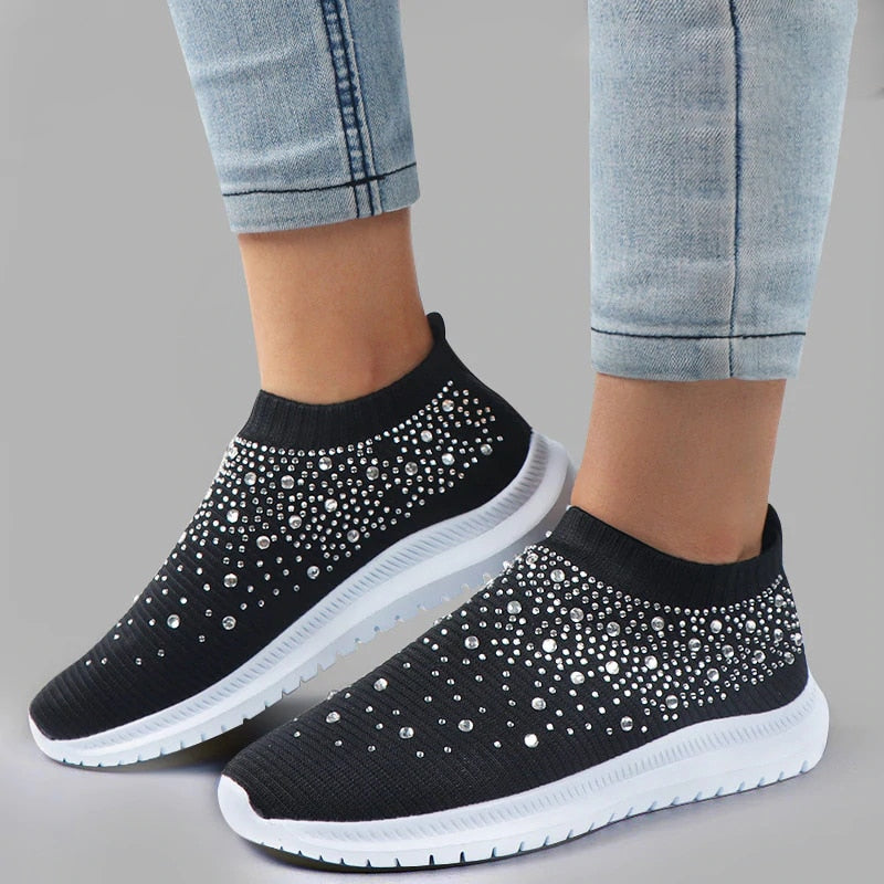 Damen Leichte Flache Sneakers Mit Rutschfester Sohle Für Mehr Komfort