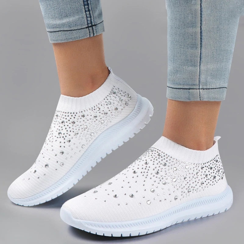 Damen Leichte Flache Sneakers Mit Rutschfester Sohle Für Mehr Komfort