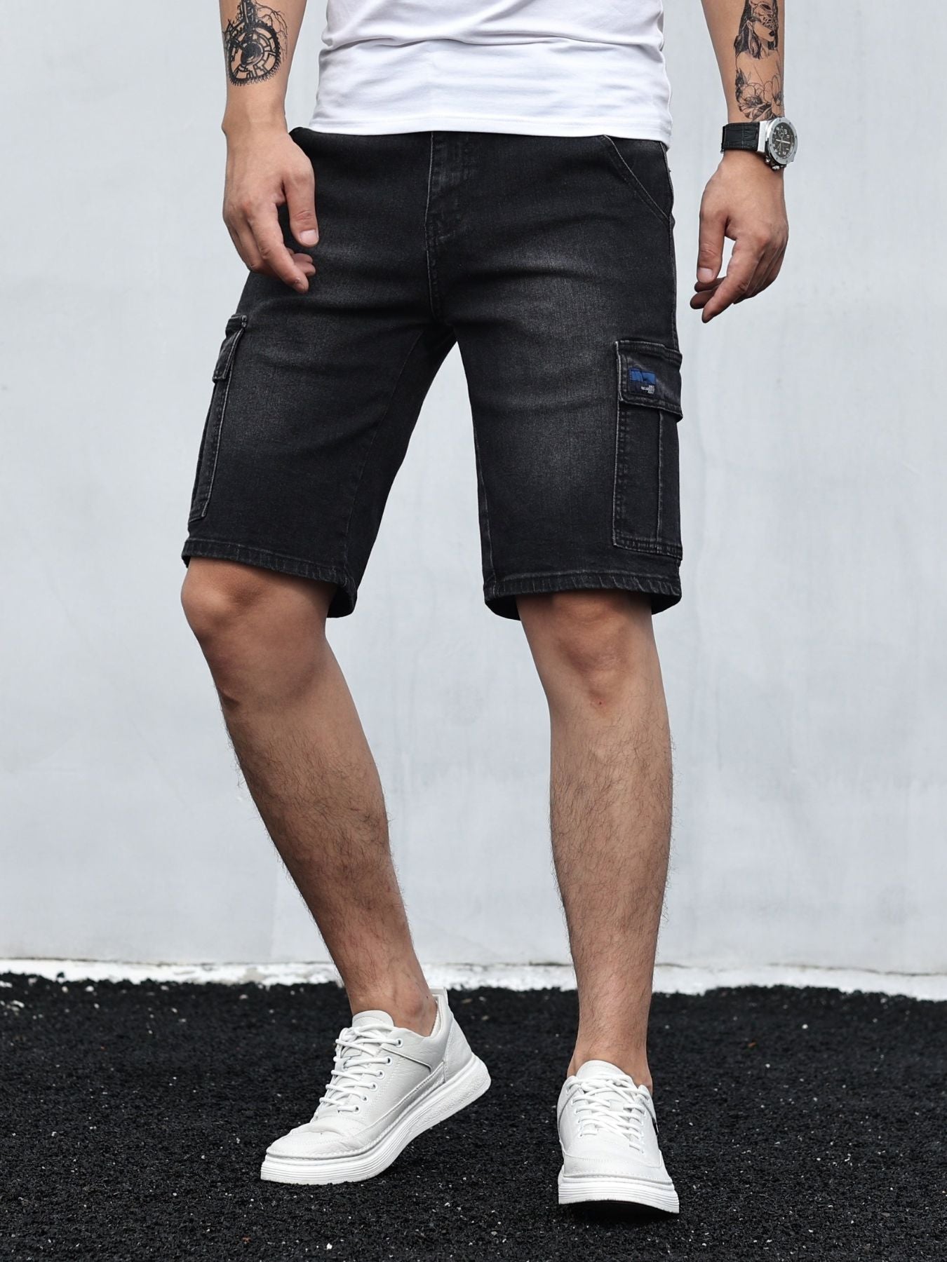 Herren Cargo Denim Shorts