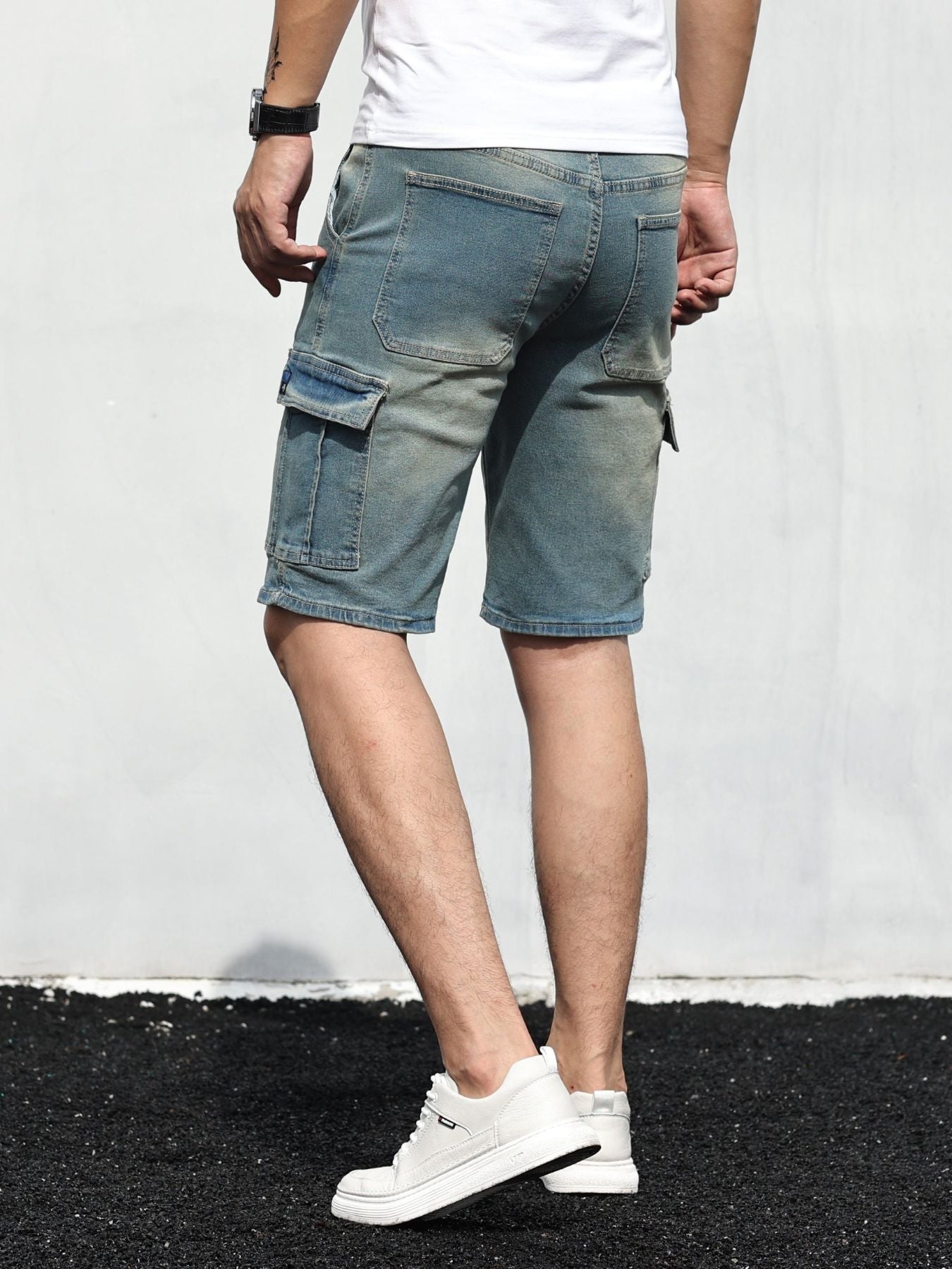 Herren Cargo Denim Shorts
