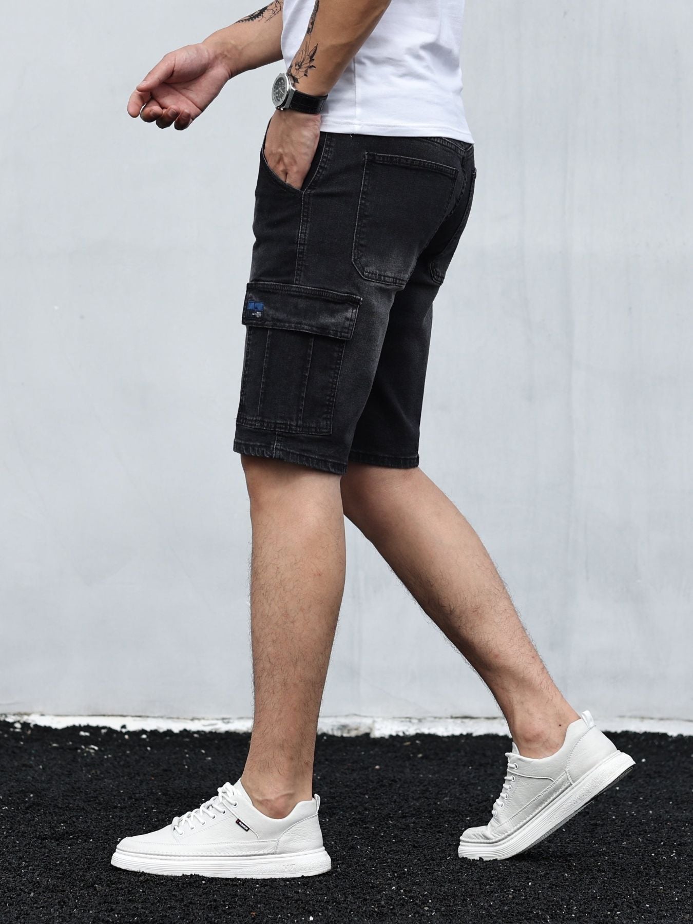 Herren Cargo Denim Shorts