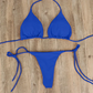 Bikini-Set mit V-Ausschnitt und Plissee