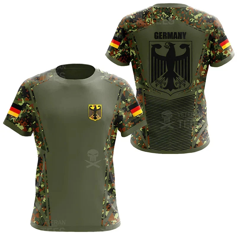 Fudus | T-Shirt mit Camouflage-Muster für Veteranen der deutschen Armee Fußballtrikot für Männer Deutschland EM 2024