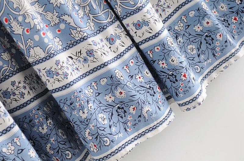 Damen Bohemian Blumen Print Maxi Rock