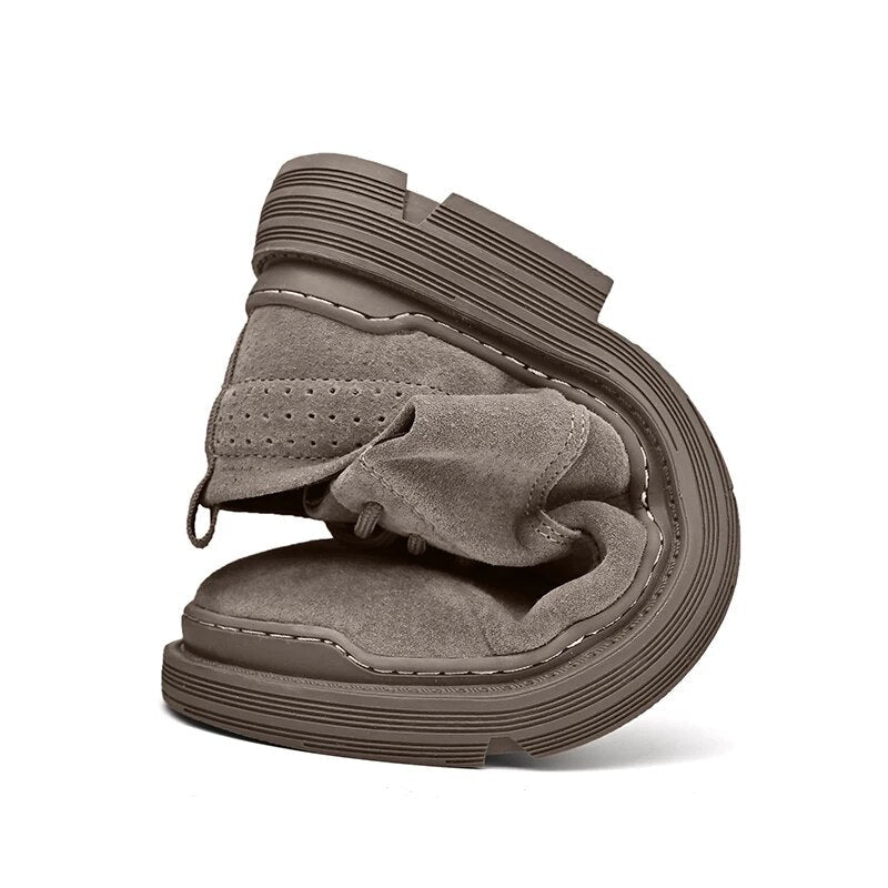 Derby Schuhe Wildleder Gestapelte Sohle Klassisch