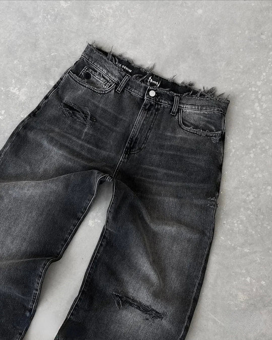 Fudus Herren Jeans - Gewaschen Retro Amerikanischer Stil