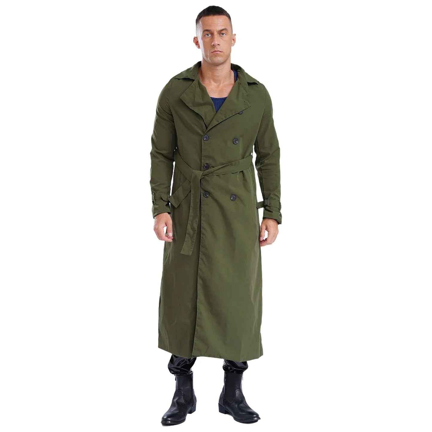 Fudus | Zweireihiger Herren Trenchcoat Mit Gürtel