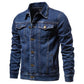 Herren Denimjacke Slim Fit Einfarbig