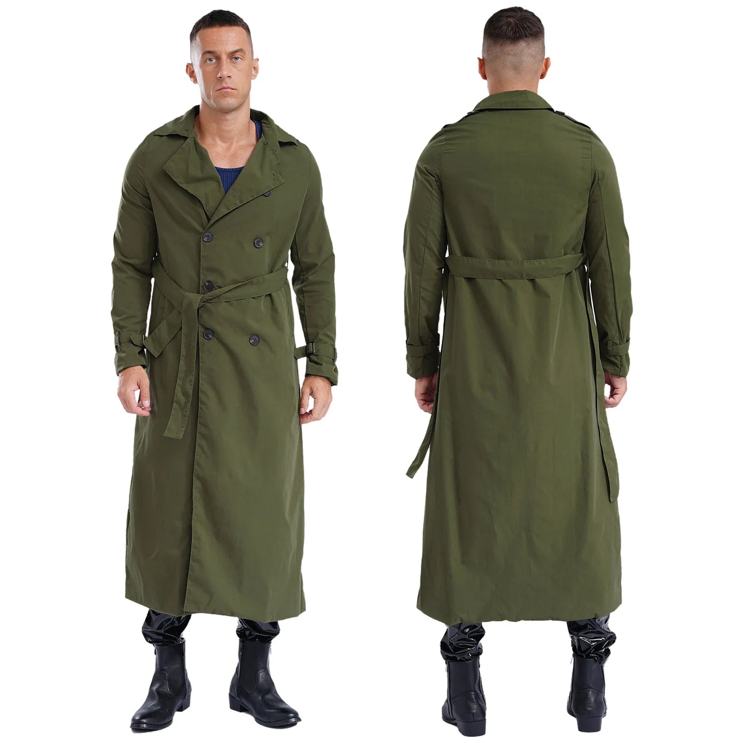 Fudus | Zweireihiger Herren Trenchcoat Mit Gürtel