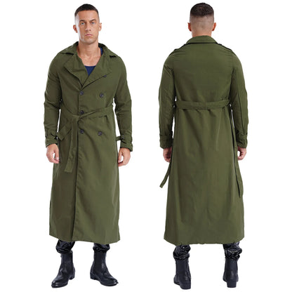 Fudus | Zweireihiger Herren Trenchcoat Mit Gürtel