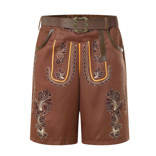 Fudus Herren Bestickte Bayerische Shorts - Traditioneller Trachtenstil