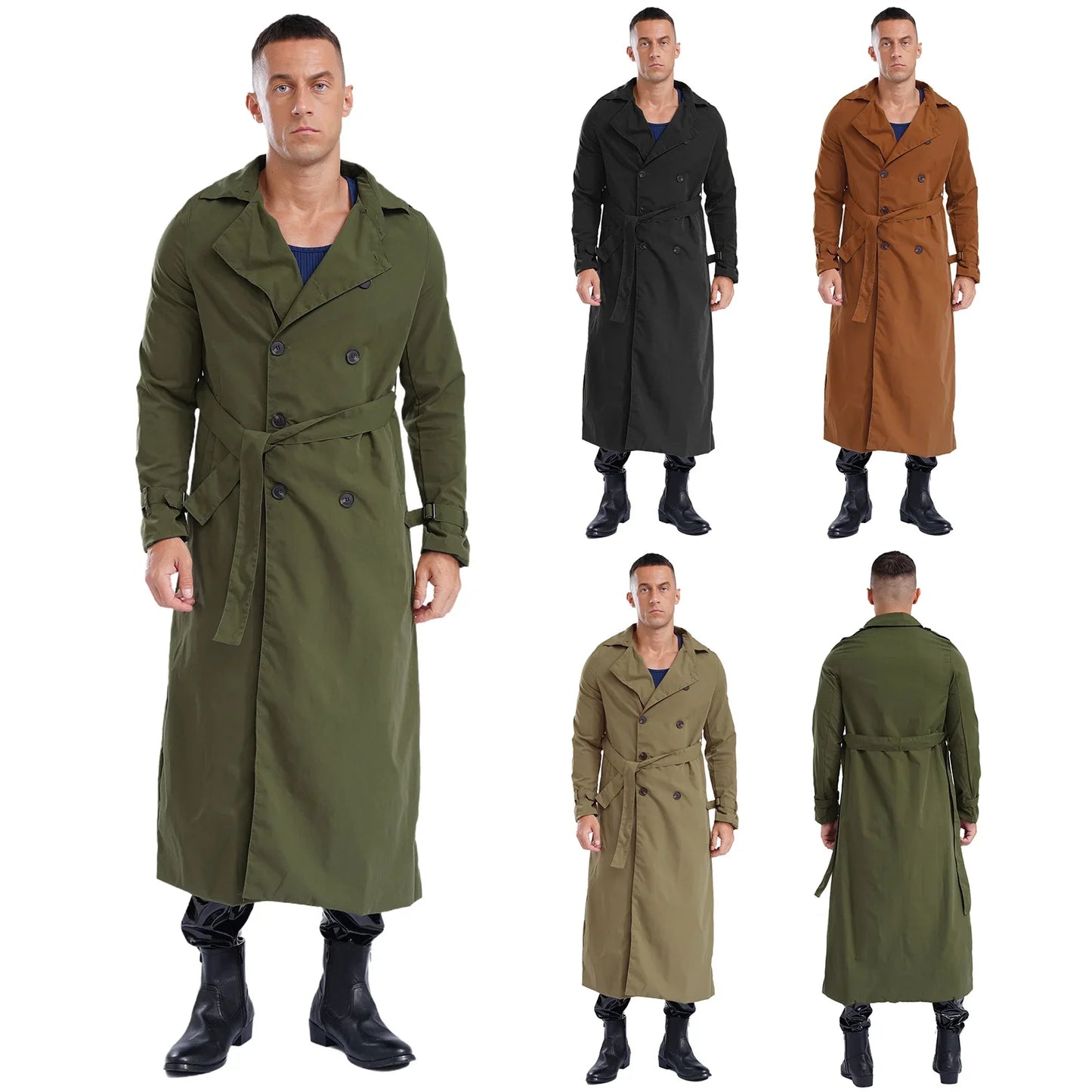 Fudus | Zweireihiger Herren Trenchcoat Mit Gürtel