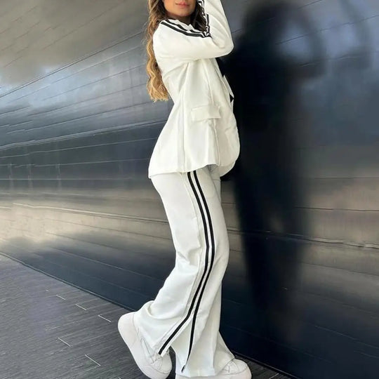 Ensemble Lässig Reversblazer Weite Hose