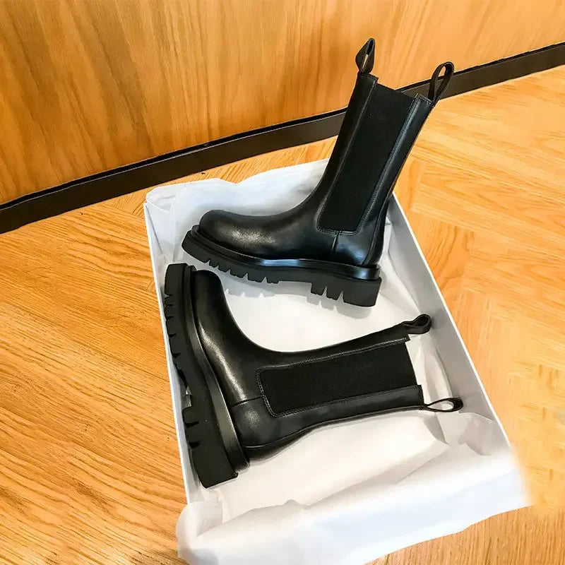 Fudus | Plateau Chelsea Stiefel Gummizug Detail