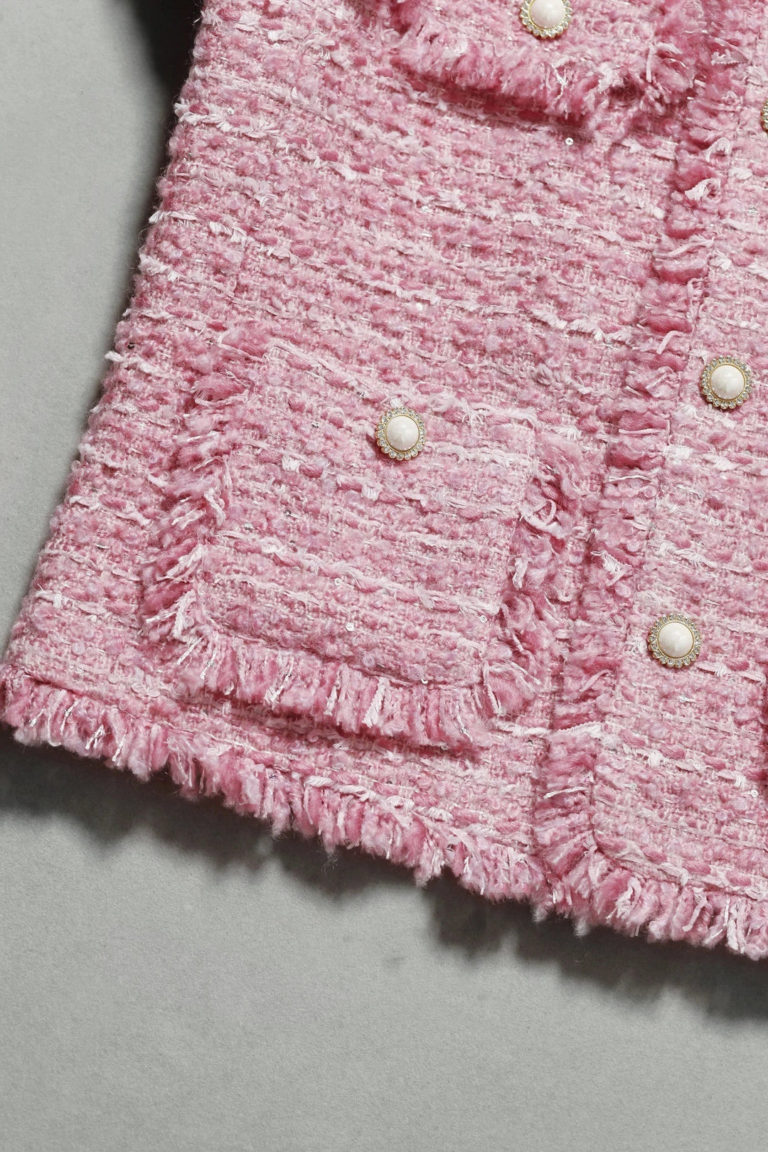 Damen Übergröße Tweed Jacke Mit Quasten Herbst