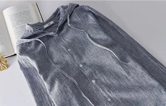 Leinenhemd Lässig Kapuze Leicht Atmungsaktiv