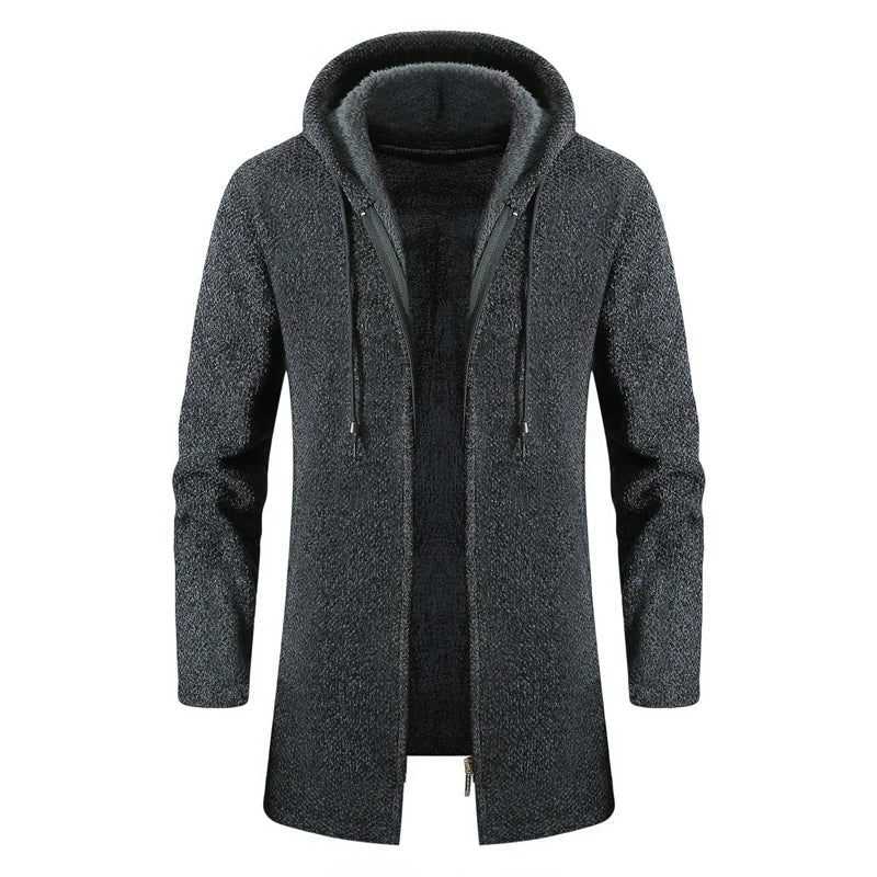 Fudus-Fleece-Cardigan mit Kapuze Rot - Arvid