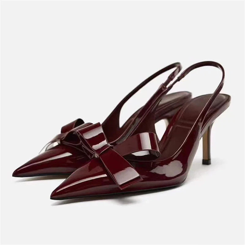 Fudus Elegante Slingback Pumps Damen - Schleife & Spitzes Design
