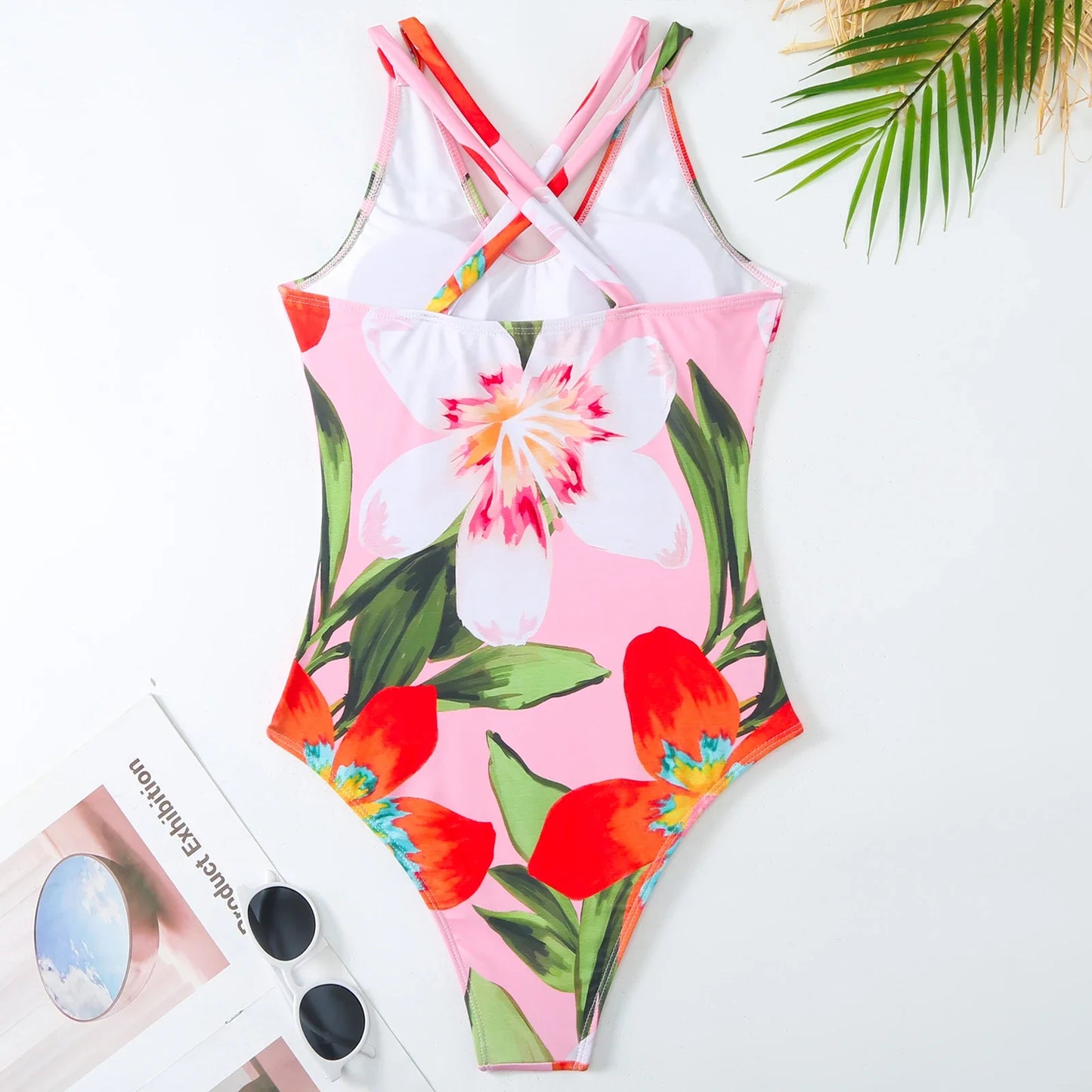 Damen Bikini-Set mit Vintage-Druck - Monokini mit Rock