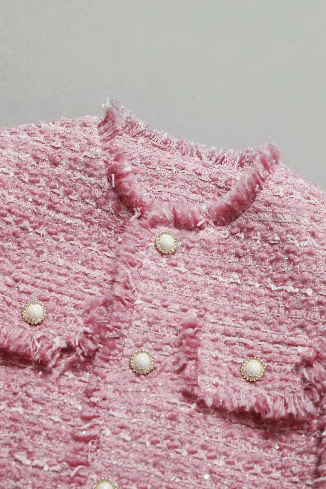 Damen Übergröße Tweed Jacke Mit Quasten Herbst