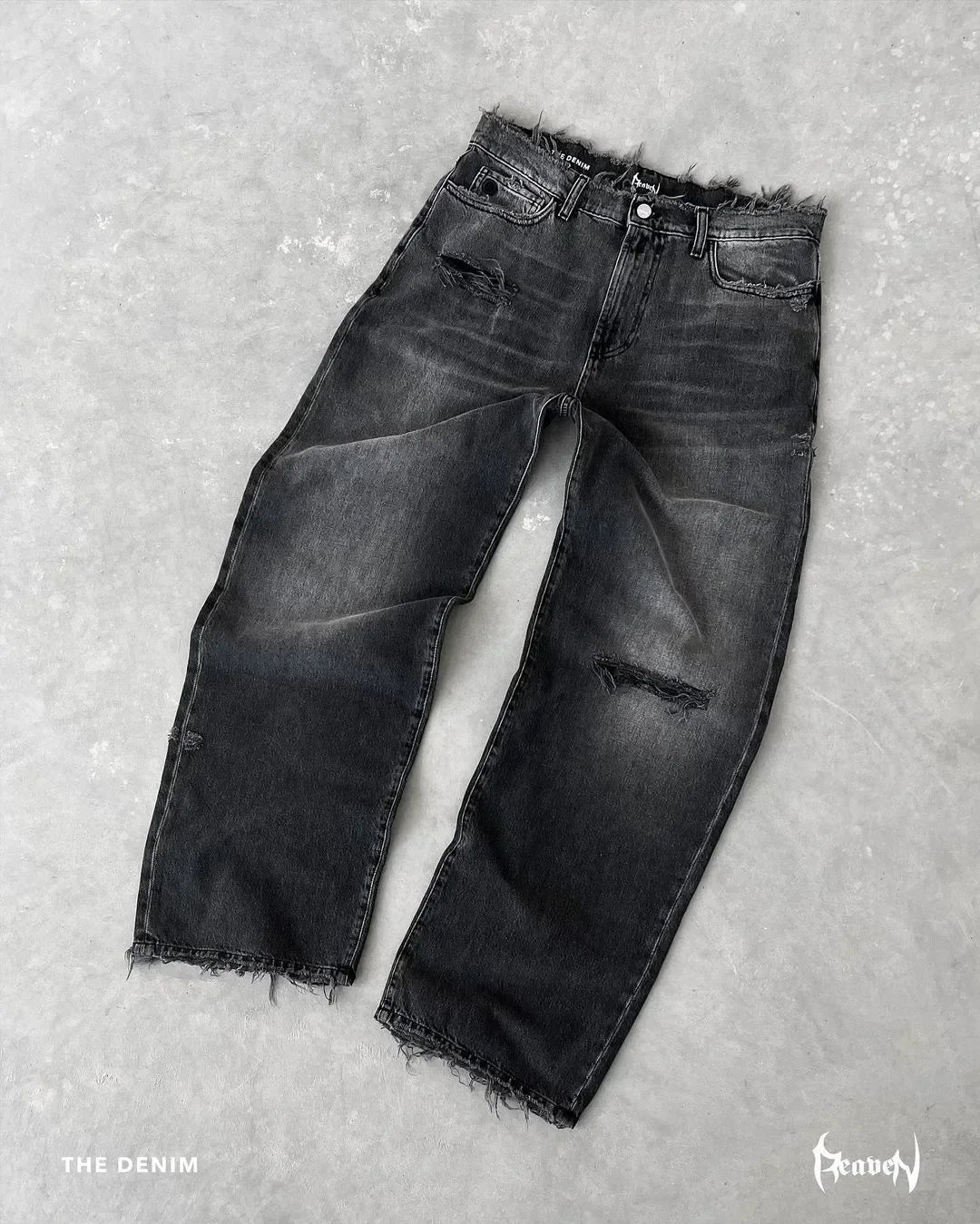 Fudus Herren Retro Jeans - Gewaschen Amerikanischer Stil