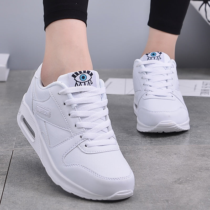 Fudus | Sneaker Damen Mode Sneakers Blau Weiß Rosa Außen Wandern Jogging Schuhe