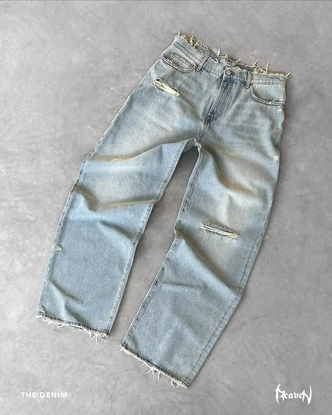 Fudus Herren Retro Jeans - Gewaschen Amerikanischer Stil