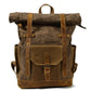 Canvas Reise-Rucksack mit Roll-Top
