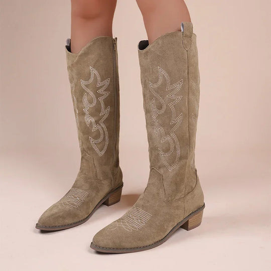 Damen Bestickte Western Cowboy Boots mit Stil
