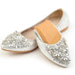 Damen Flats Aus PU Mit Spitze Schuhspitze Und Strass