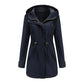 Damen Baumwoll Kapuzen Trenchcoat