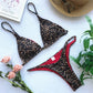 Damen Bikini-Set - Gepolsterter BH im Leopardenmuster