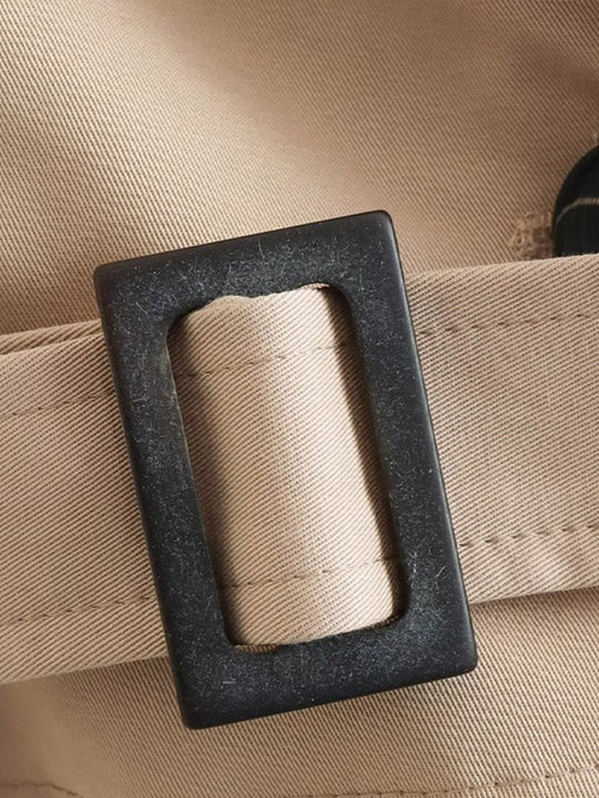 Damen Kurzer Trenchcoat Beige Klassisch und Modern