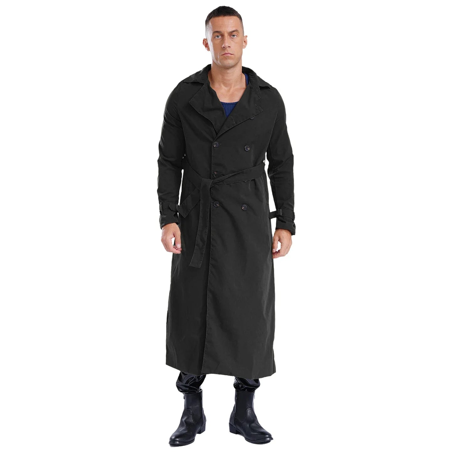 Fudus | Zweireihiger Herren Trenchcoat Mit Gürtel