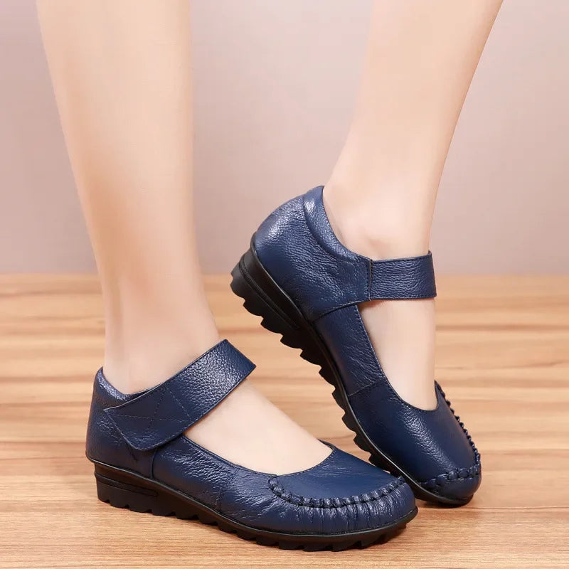 Sandale Riemen Flach Geschlossene Zehe Leder