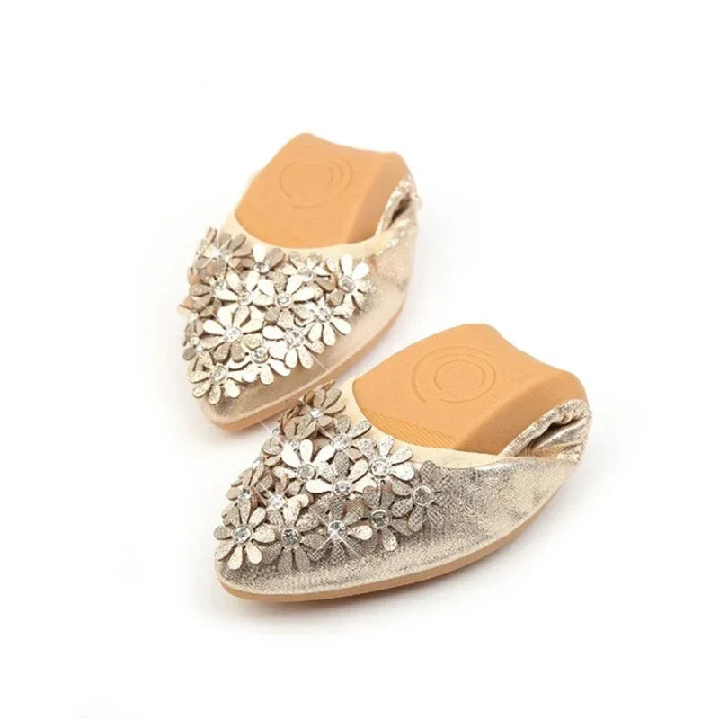 Damen Flats Aus PU Mit Spitze Schuhspitze Und Strass