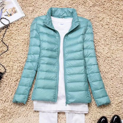 Damen Ultraleichte Daunenjacke Mit Kapuze Bequem